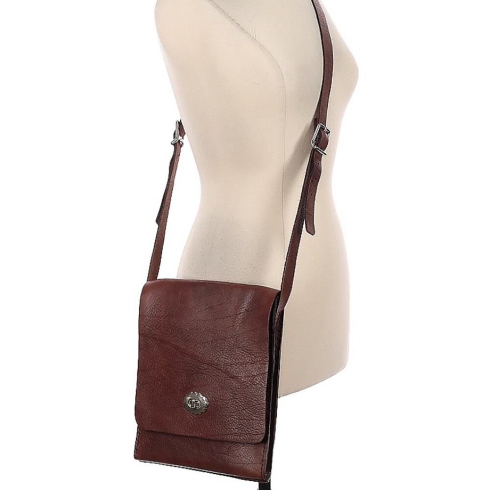 Handmade brown leather crossbody bag